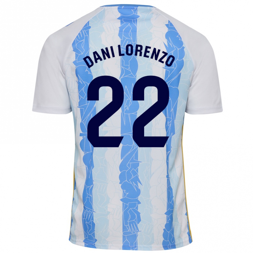 Kids Football Dani Lorenzo #22 White Blue Home Jersey 2024/25 T-Shirt