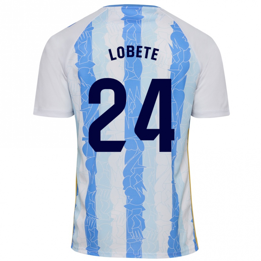 Kids Football Julen Lobete #24 White Blue Home Jersey 2024/25 T-Shirt