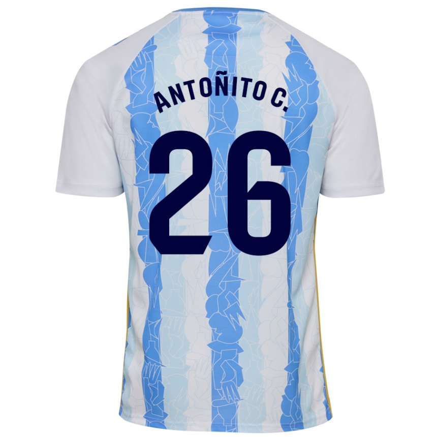 Kids Football Antonio Cordero #26 White Blue Home Jersey 2024/25 T-Shirt