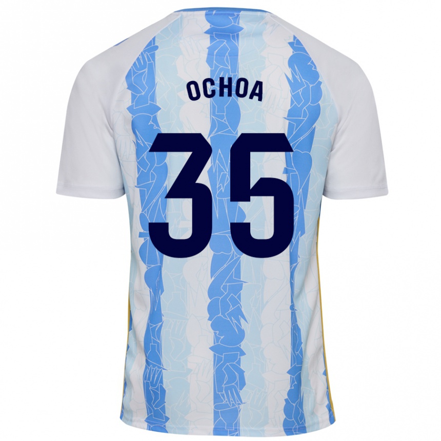 Kids Football Aarón Ochoa #35 White Blue Home Jersey 2024/25 T-Shirt