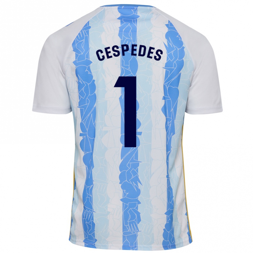 Kids Football Andrés Céspedes #1 White Blue Home Jersey 2024/25 T-Shirt