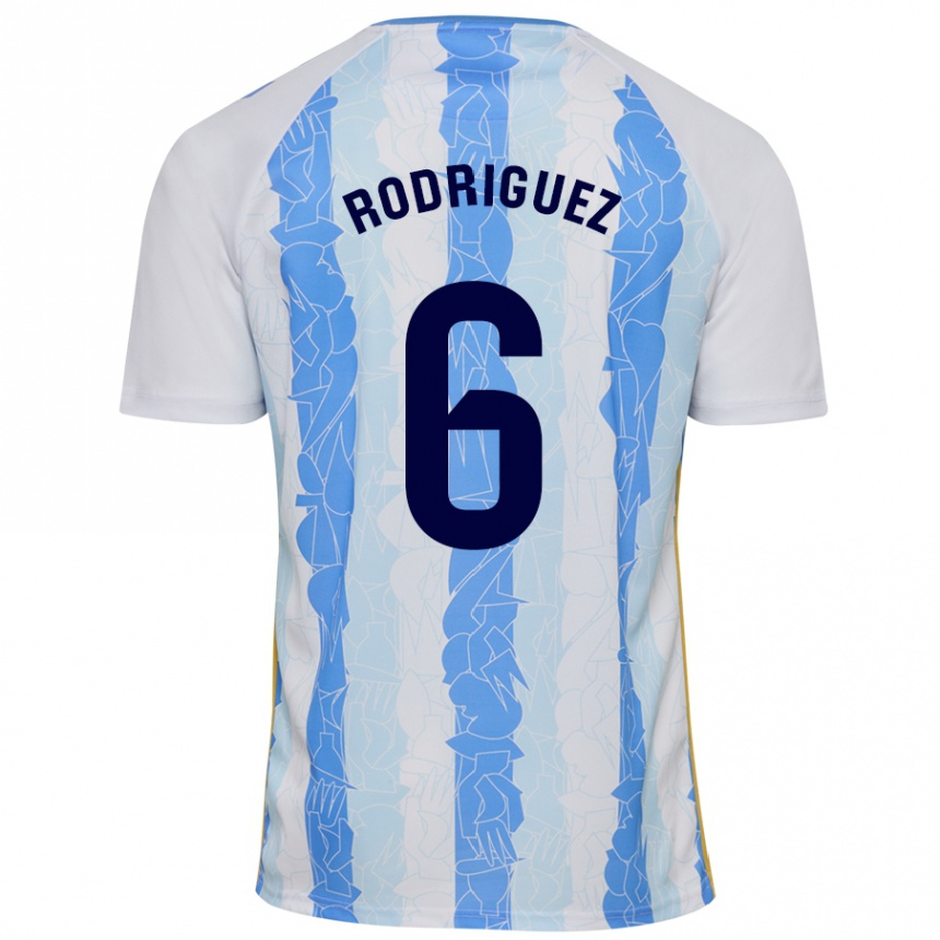 Kids Football Rafa Rodríguez #6 White Blue Home Jersey 2024/25 T-Shirt