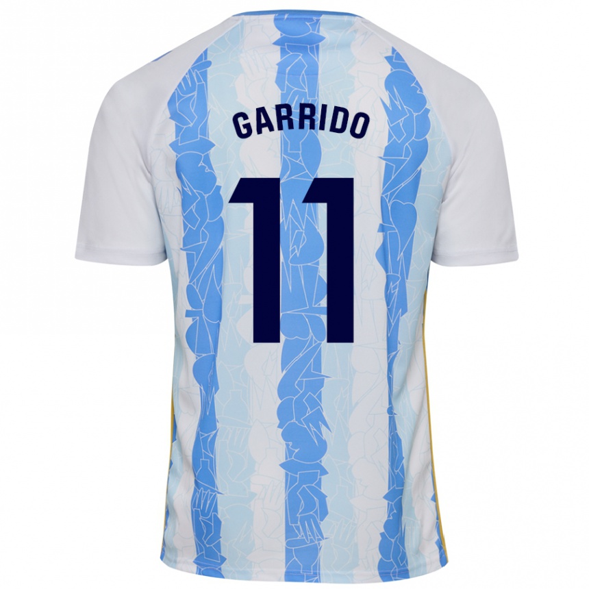 Kids Football Rafael Garrido #11 White Blue Home Jersey 2024/25 T-Shirt