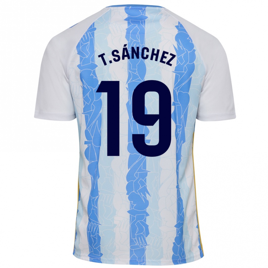 Kids Football Toni Sánchez #19 White Blue Home Jersey 2024/25 T-Shirt