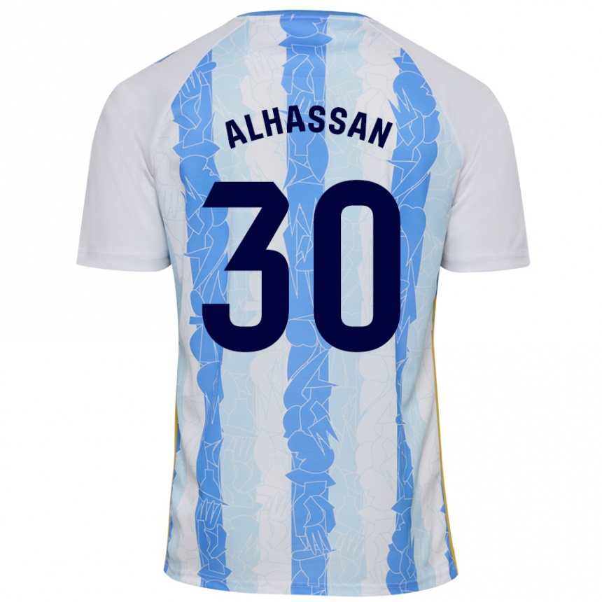 Kids Football Mubarak Alhassan #30 White Blue Home Jersey 2024/25 T-Shirt