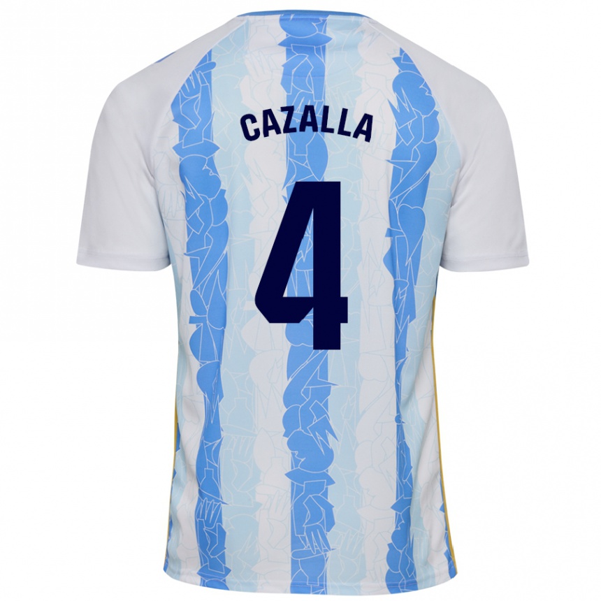 Kids Football Marta Cazalla #4 White Blue Home Jersey 2024/25 T-Shirt