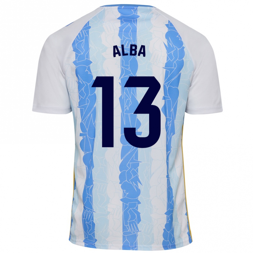 Kids Football Alba #13 White Blue Home Jersey 2024/25 T-Shirt