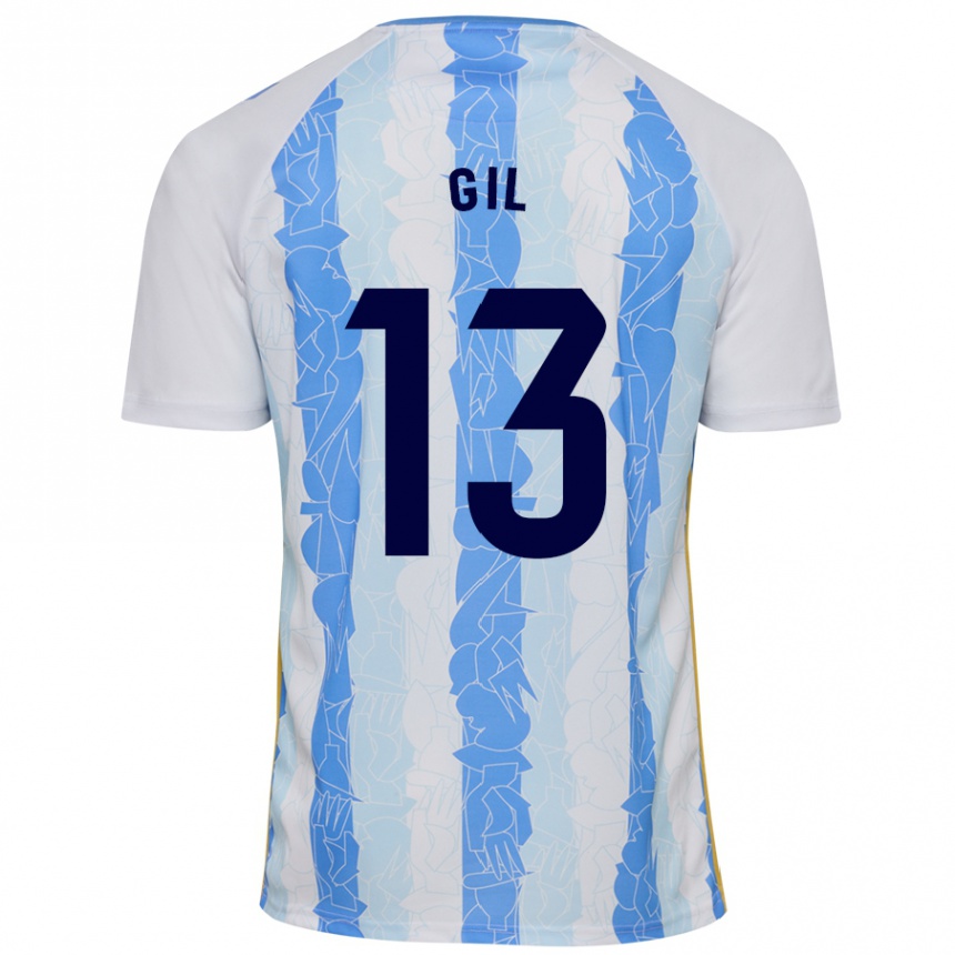 Kids Football Noelia Gil #13 White Blue Home Jersey 2024/25 T-Shirt