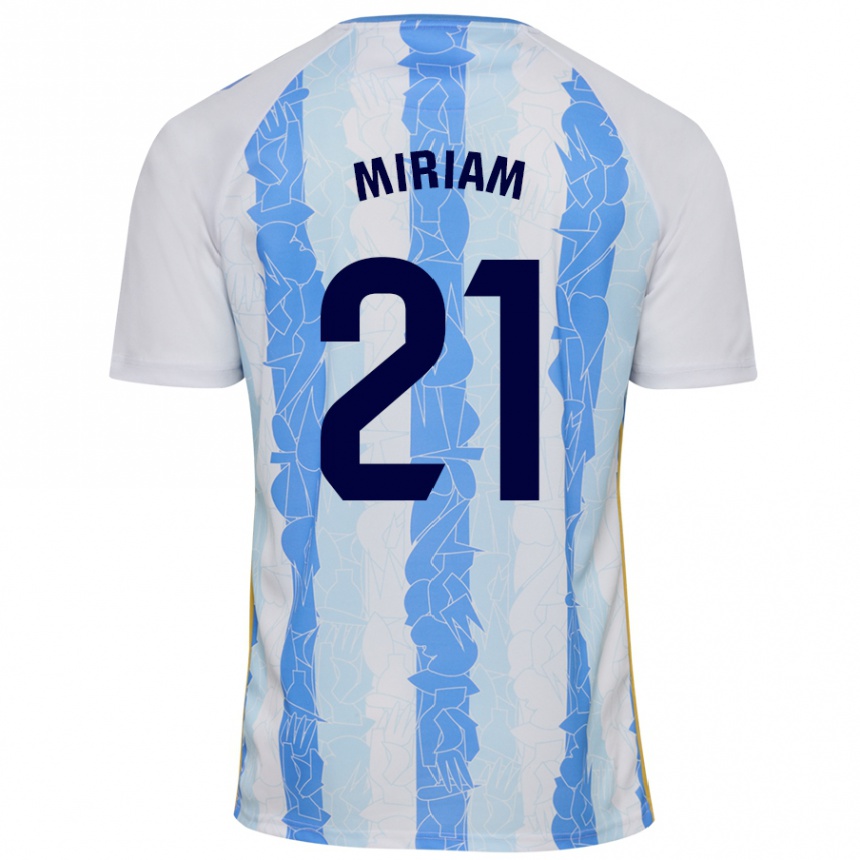 Kids Football Míriam #21 White Blue Home Jersey 2024/25 T-Shirt