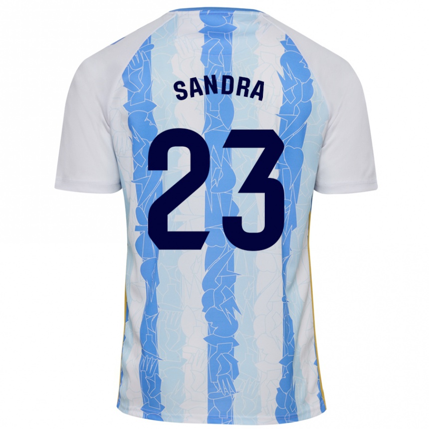 Kids Football Sandra #23 White Blue Home Jersey 2024/25 T-Shirt