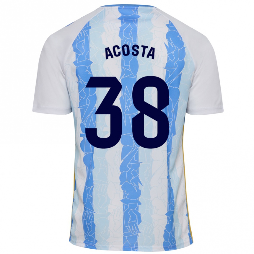 Kids Football Judith Acosta #38 White Blue Home Jersey 2024/25 T-Shirt