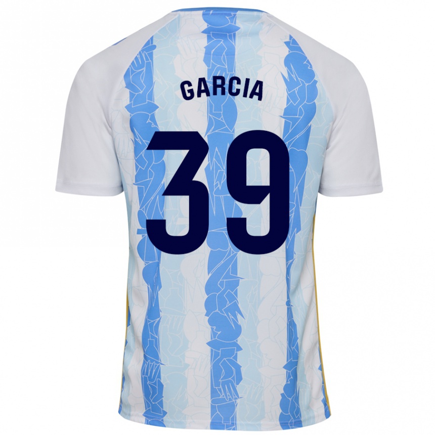 Kids Football Claudia García #39 White Blue Home Jersey 2024/25 T-Shirt