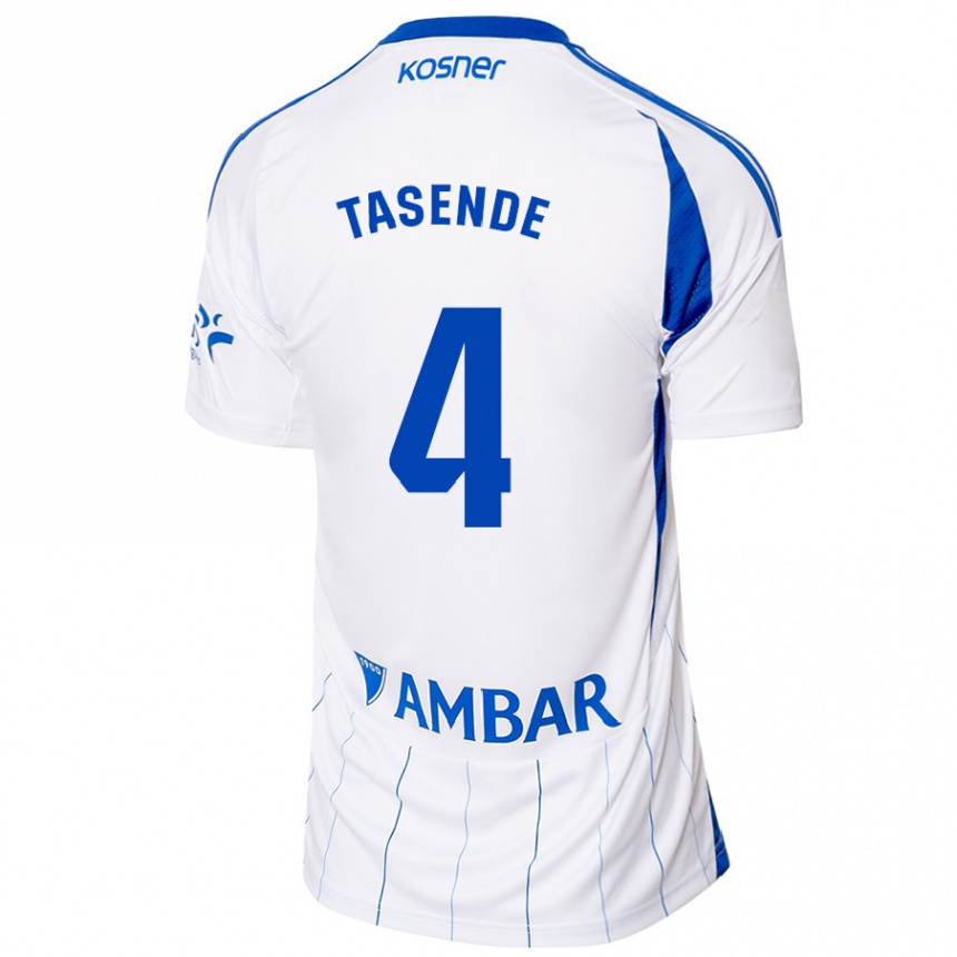 Kids Football Dani Tasende #4 Red White Home Jersey 2024/25 T-Shirt