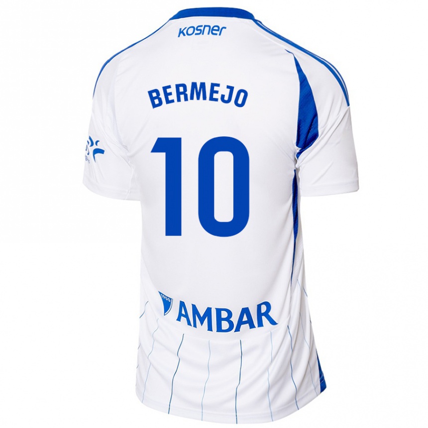 Kids Football Sergio Bermejo #10 Red White Home Jersey 2024/25 T-Shirt