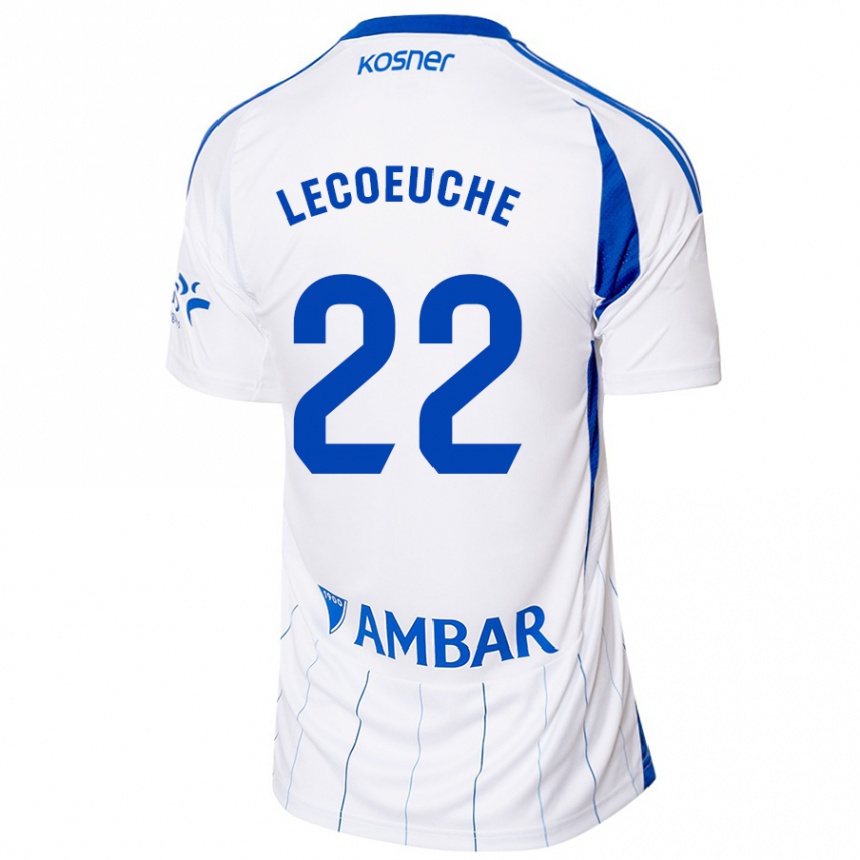 Kids Football Quentin Lecoeuche #22 Red White Home Jersey 2024/25 T-Shirt