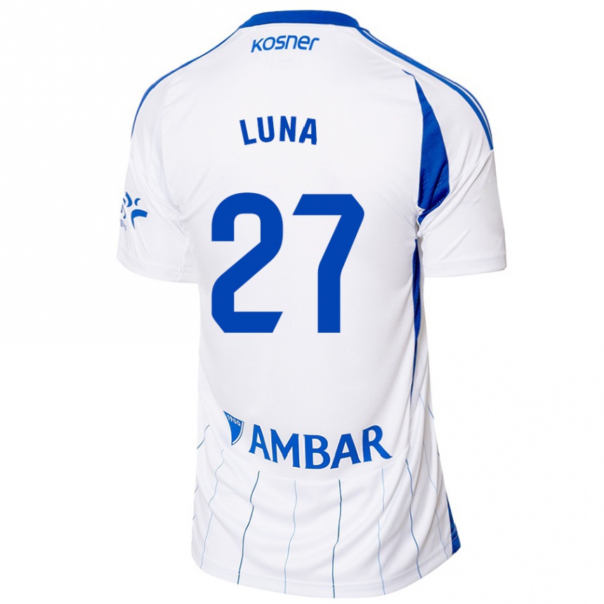 Kids Football Marcos Luna #27 Red White Home Jersey 2024/25 T-Shirt