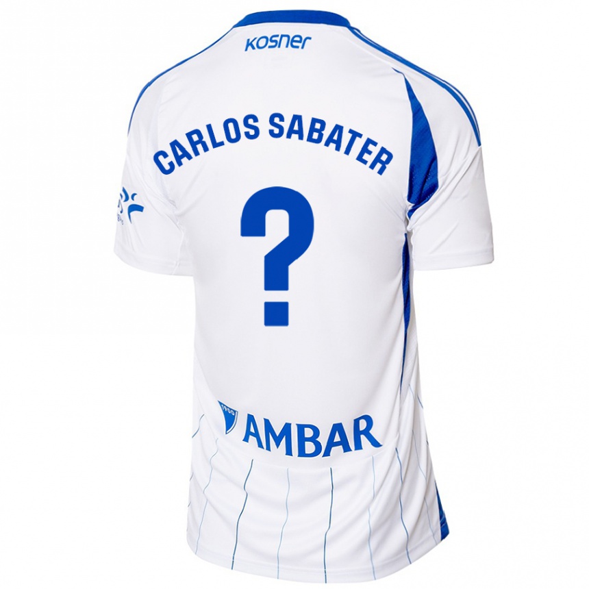 Kids Football Juan Carlos Sabater #0 Red White Home Jersey 2024/25 T-Shirt