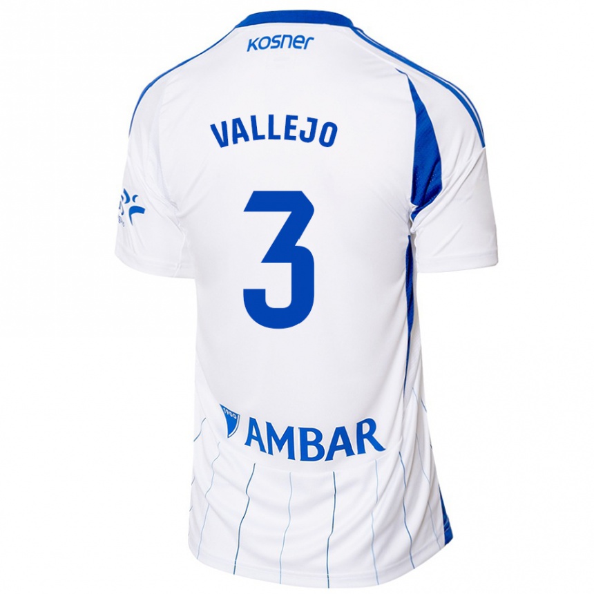 Kids Football Jaime Vallejo #3 Red White Home Jersey 2024/25 T-Shirt