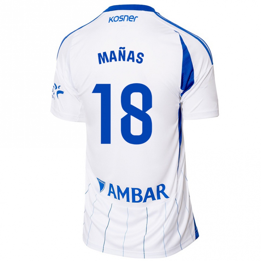 Kids Football Aitor Mañas #18 Red White Home Jersey 2024/25 T-Shirt