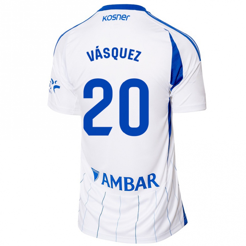 Kids Football José Vásquez #20 Red White Home Jersey 2024/25 T-Shirt