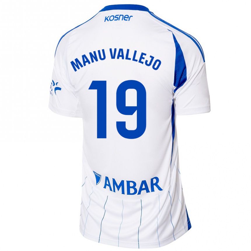 Kids Football Manu Vallejo #19 Red White Home Jersey 2024/25 T-Shirt