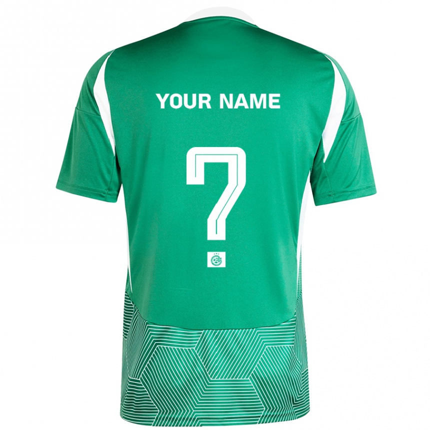 Kids Football Your Name #0 Green White Home Jersey 2024/25 T-Shirt