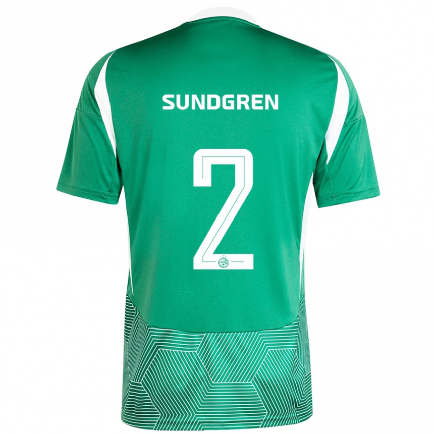 Kids Football Daniel Sundgren #2 Green White Home Jersey 2024/25 T-Shirt