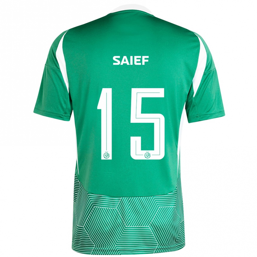 Kids Football Kenny Saief #15 Green White Home Jersey 2024/25 T-Shirt