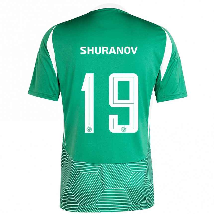 Kids Football Erik Shuranov #19 Green White Home Jersey 2024/25 T-Shirt