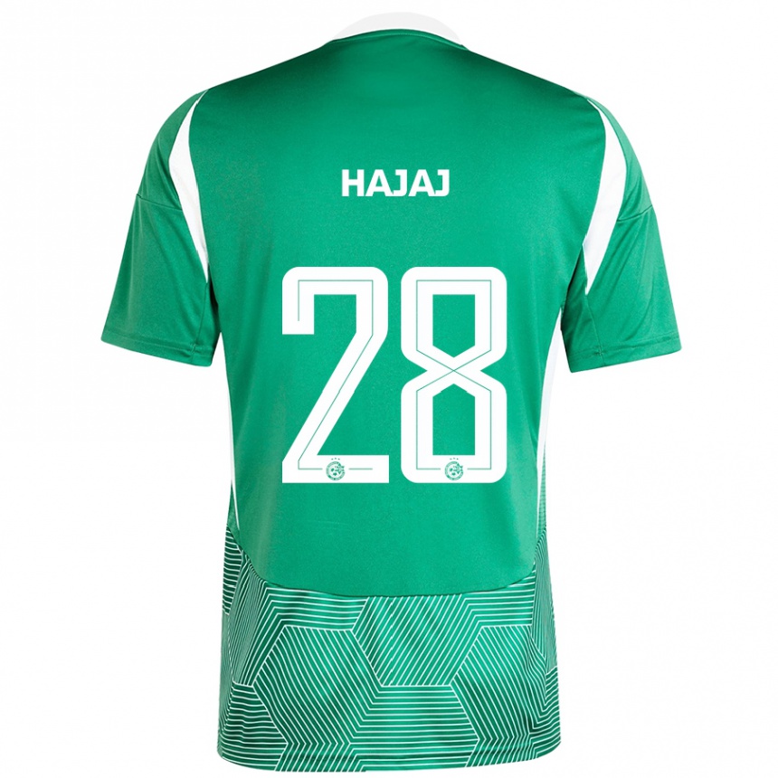 Kids Football Ilay Hajaj #28 Green White Home Jersey 2024/25 T-Shirt