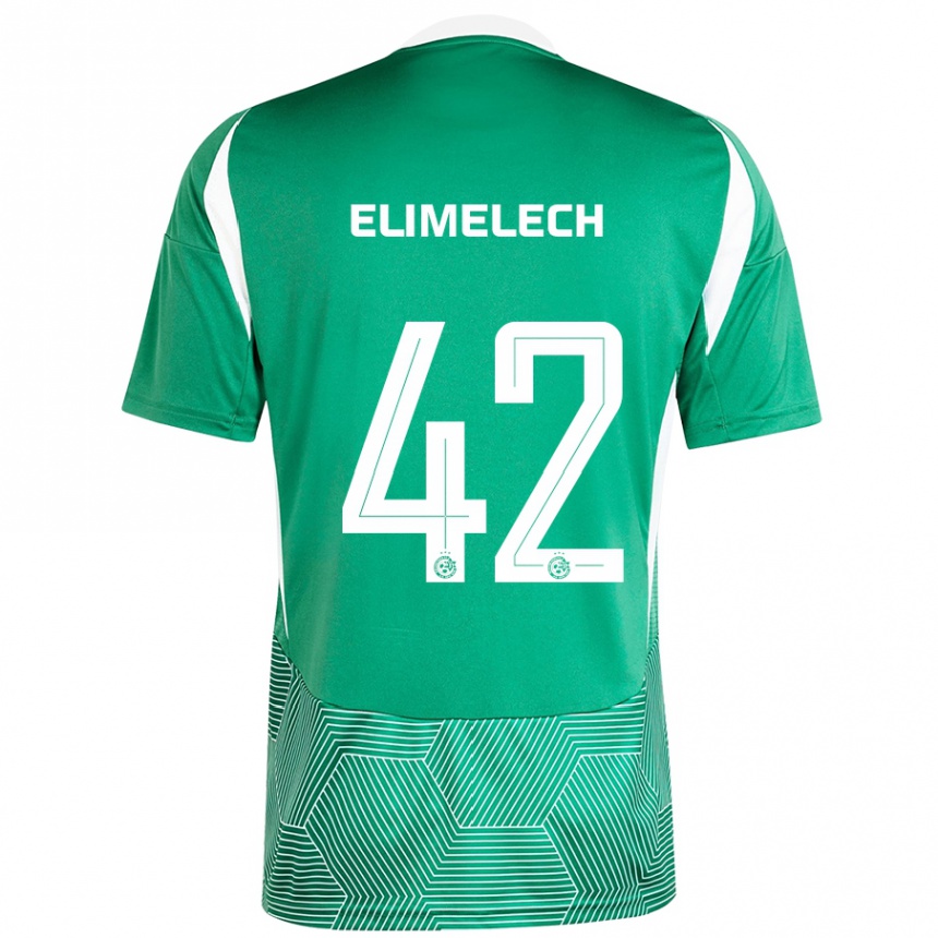 Kids Football Roey Elimelech #42 Green White Home Jersey 2024/25 T-Shirt