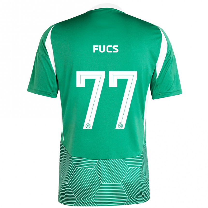 Kids Football Roee Fucs #77 Green White Home Jersey 2024/25 T-Shirt