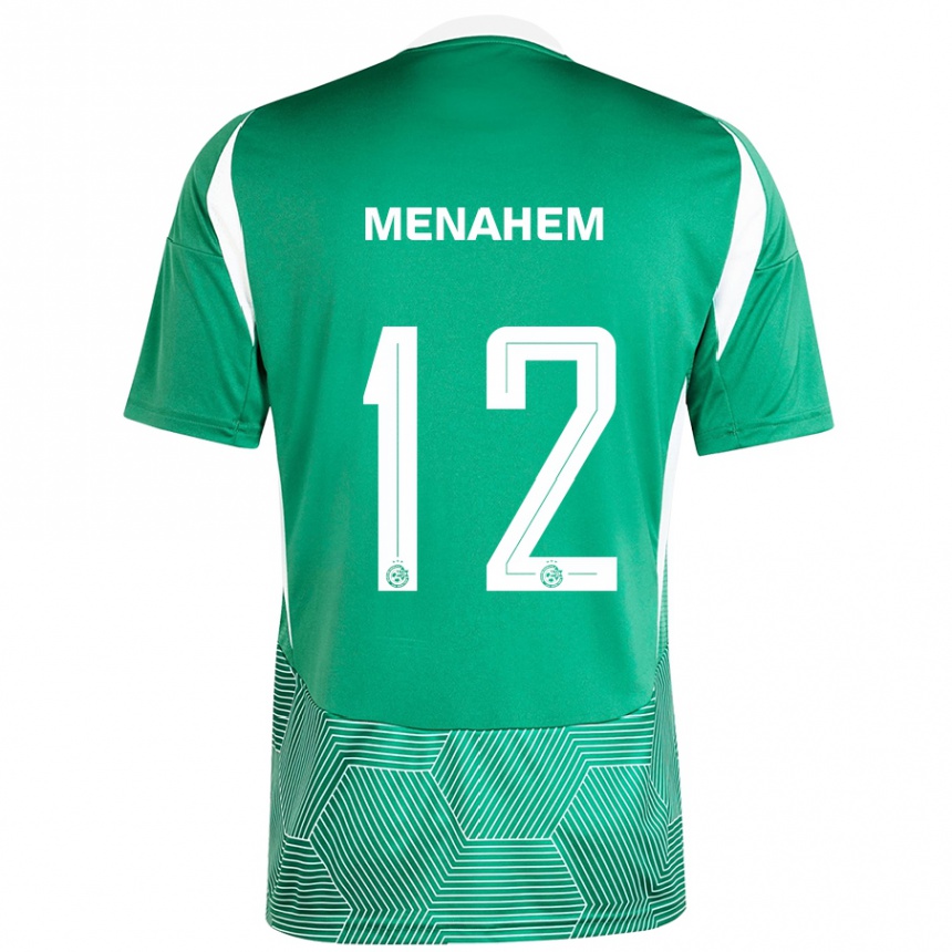 Kids Football Sun Menahem #12 Green White Home Jersey 2024/25 T-Shirt