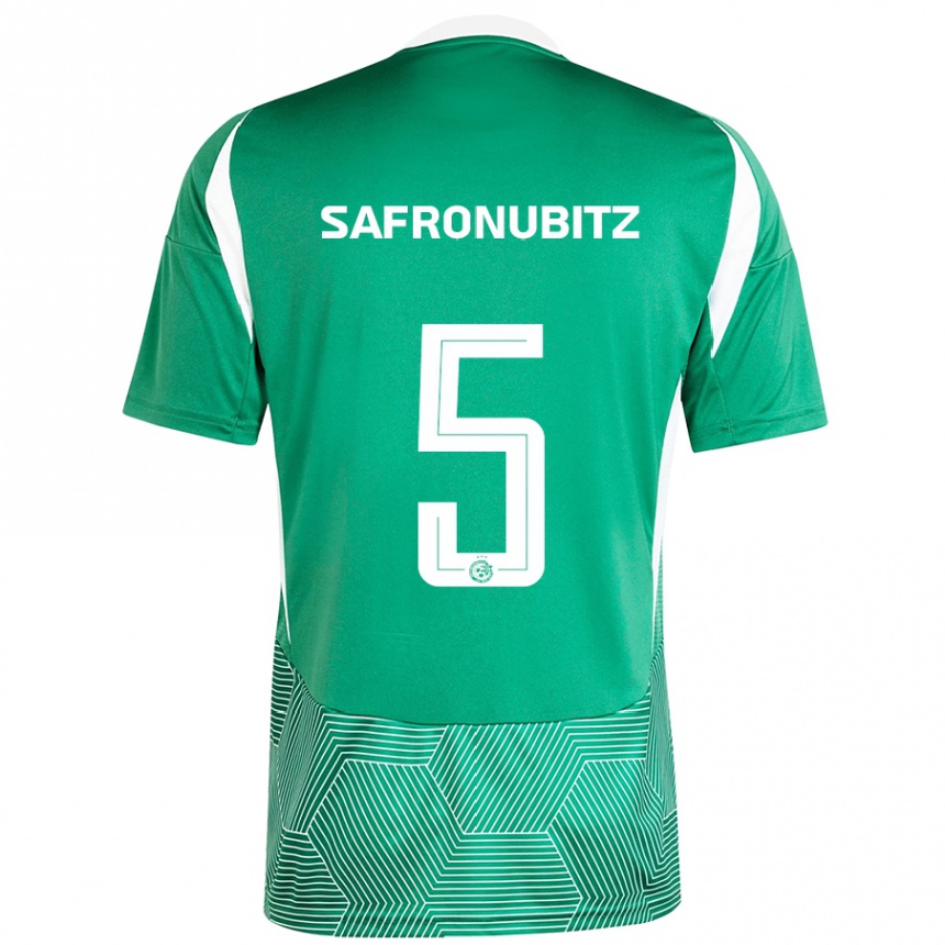 Kids Football Dan Safronubitz #5 Green White Home Jersey 2024/25 T-Shirt