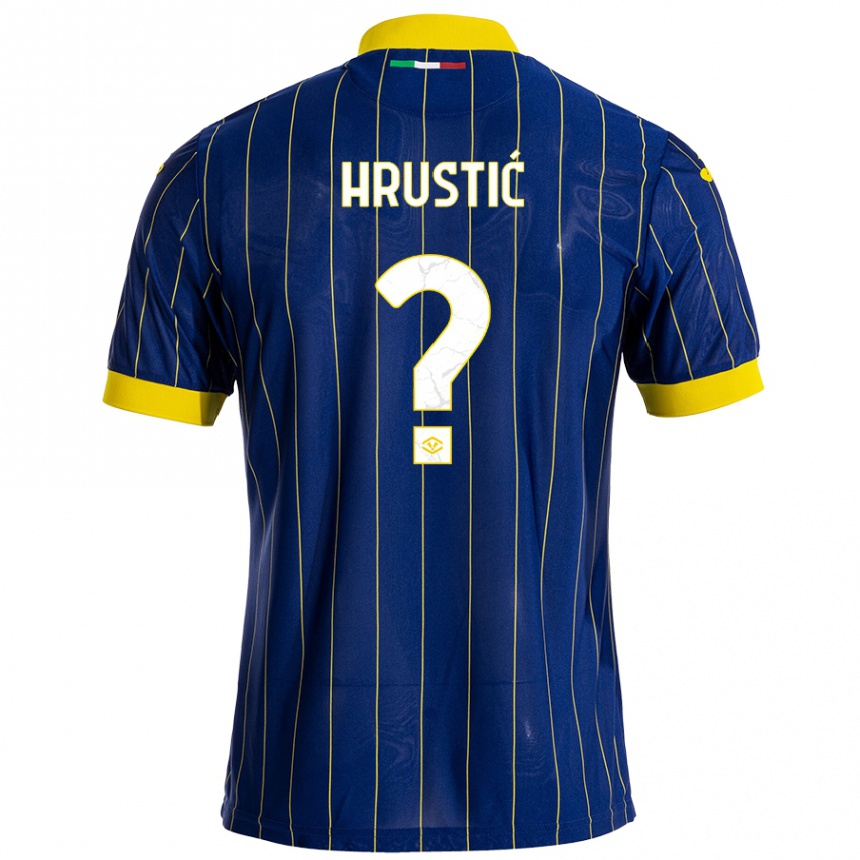 Kids Football Ajdin Hrustić #0 Blue Yellow Home Jersey 2024/25 T-Shirt