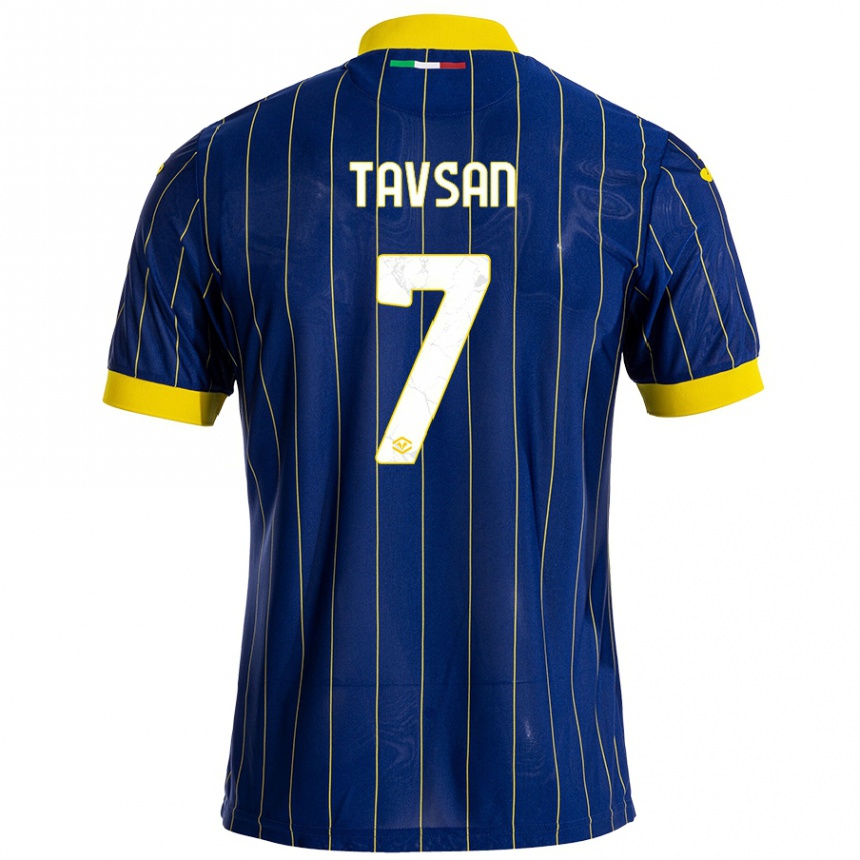 Kids Football Elayis Tavsan #7 Blue Yellow Home Jersey 2024/25 T-Shirt