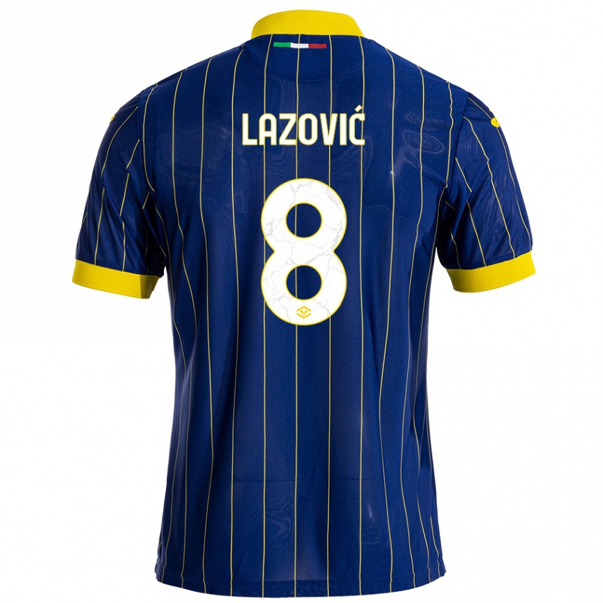 Kids Football Darko Lazović #8 Blue Yellow Home Jersey 2024/25 T-Shirt