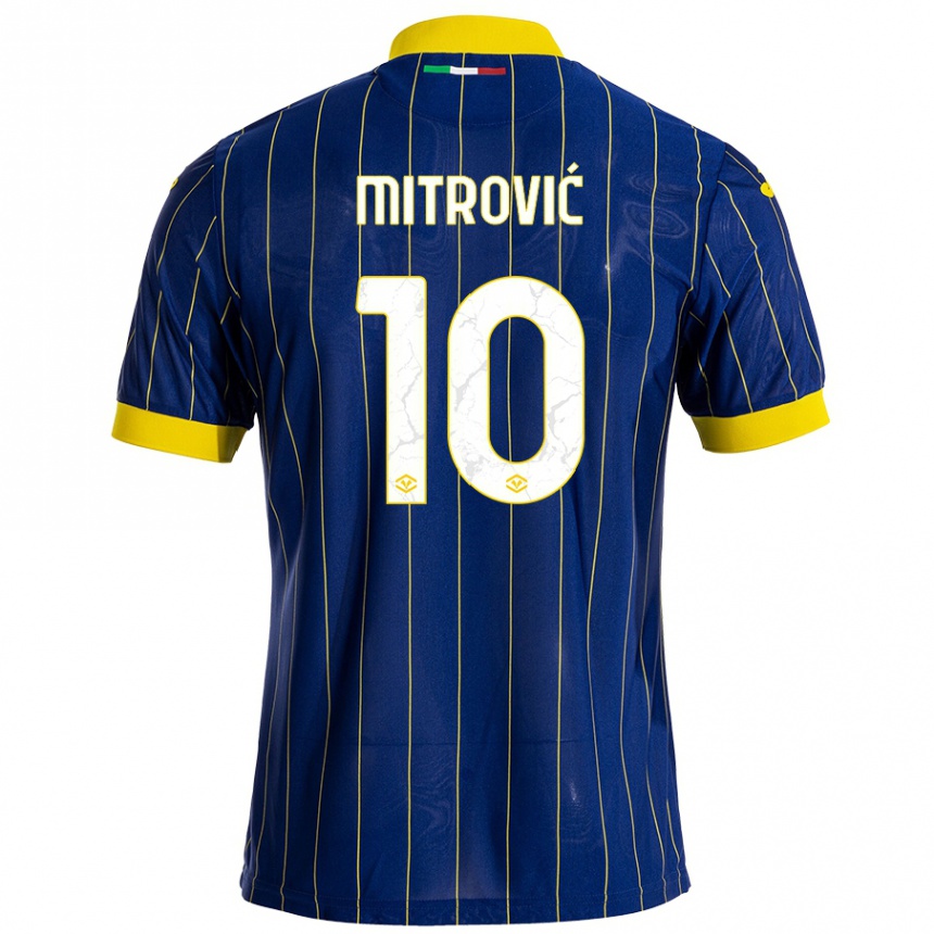 Kids Football Stefan Mitrović #10 Blue Yellow Home Jersey 2024/25 T-Shirt