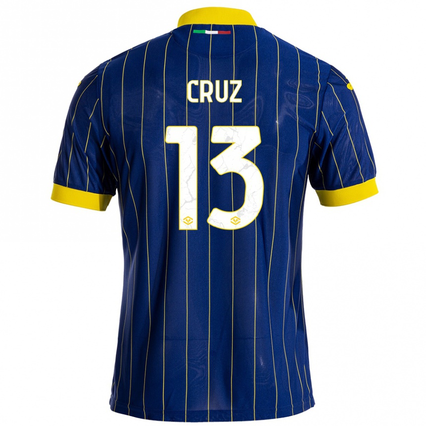 Kids Football Juan Manuel Cruz #13 Blue Yellow Home Jersey 2024/25 T-Shirt