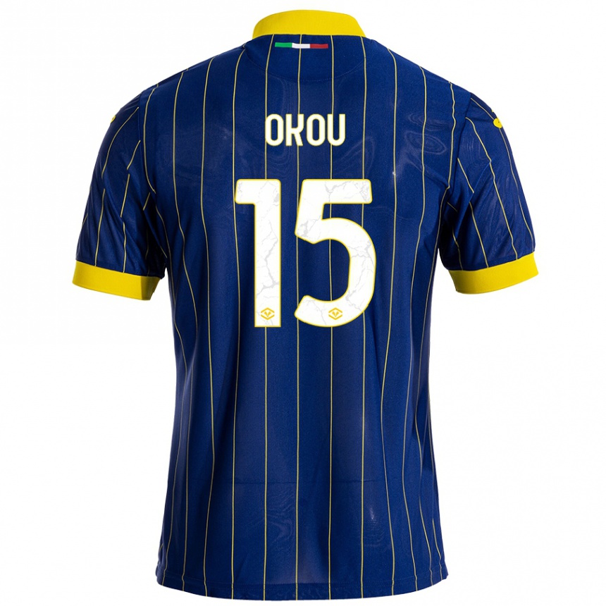 Kids Football Yllan Okou #15 Blue Yellow Home Jersey 2024/25 T-Shirt