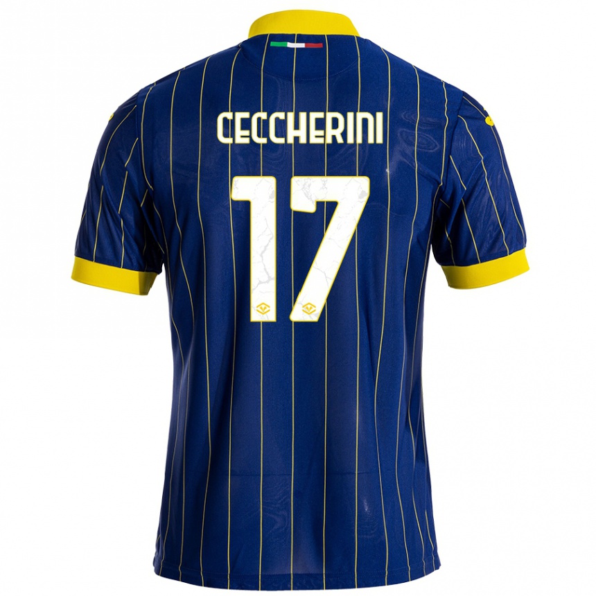 Kids Football Federico Ceccherini #17 Blue Yellow Home Jersey 2024/25 T-Shirt