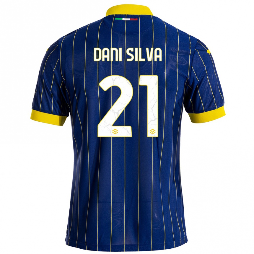 Kids Football Dani Silva #21 Blue Yellow Home Jersey 2024/25 T-Shirt