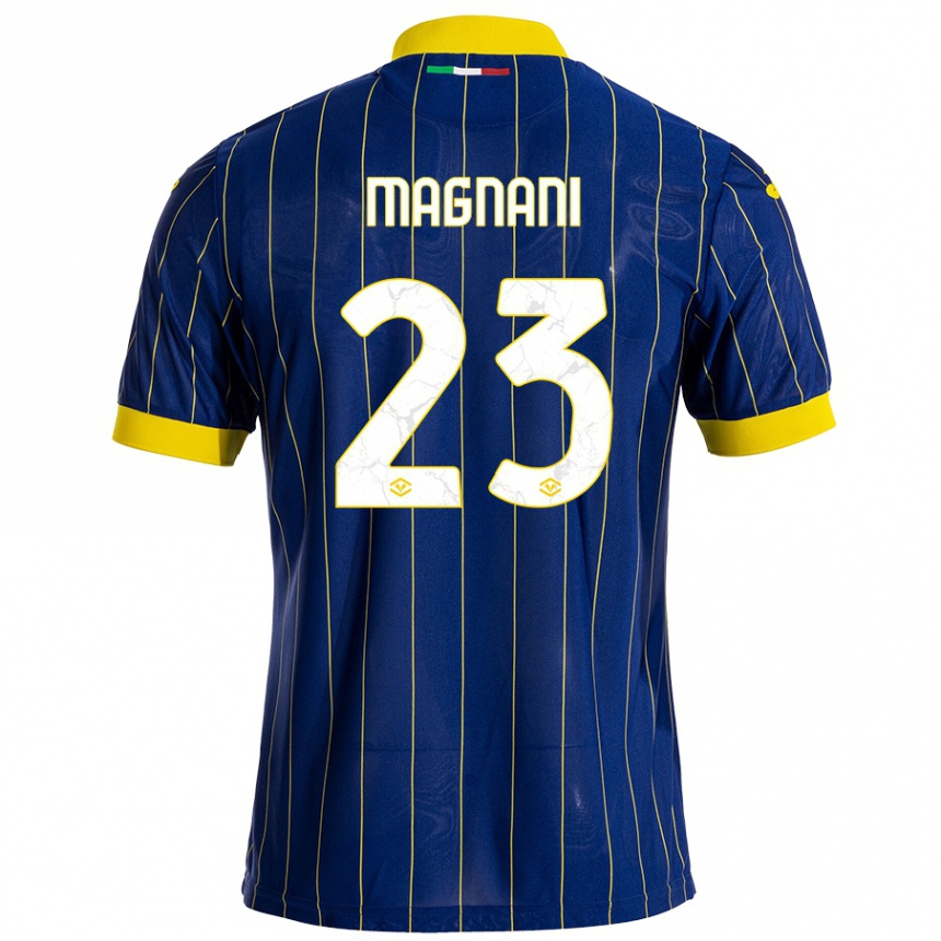 Kids Football Giangiacomo Magnani #23 Blue Yellow Home Jersey 2024/25 T-Shirt