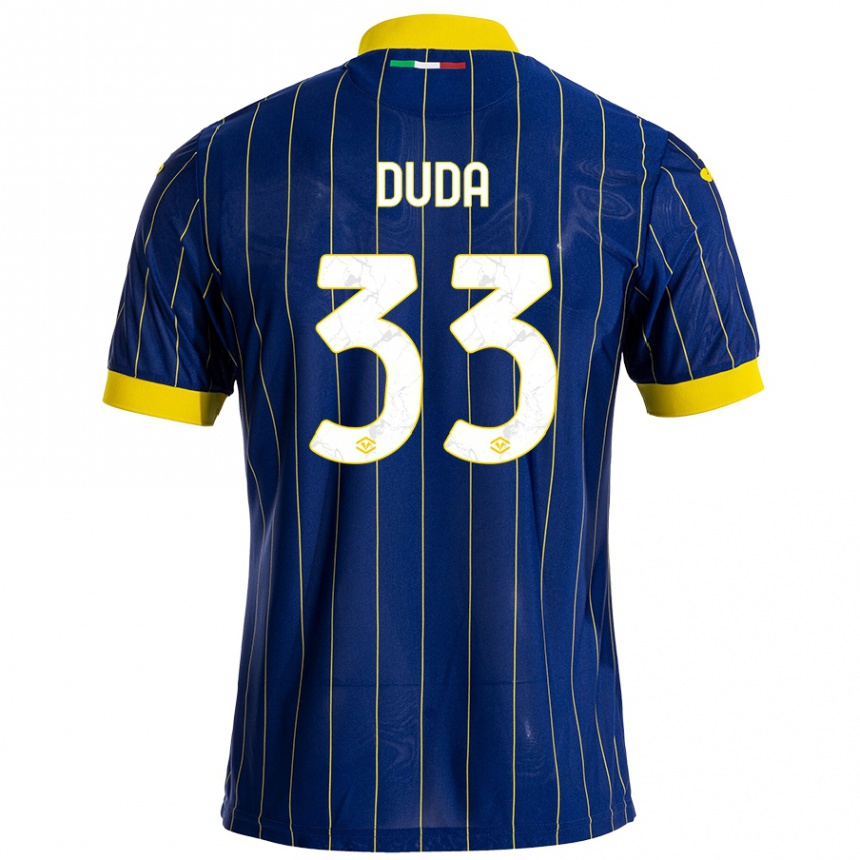 Kids Football Ondrej Duda #33 Blue Yellow Home Jersey 2024/25 T-Shirt