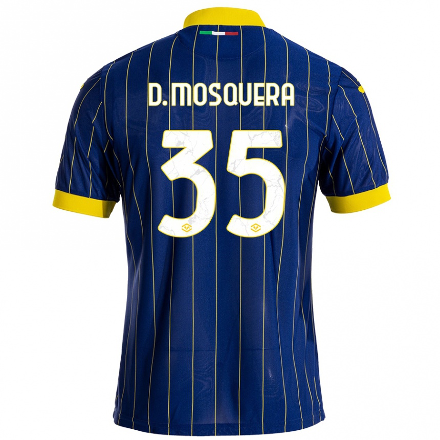 Kids Football Daniel Mosquera #35 Blue Yellow Home Jersey 2024/25 T-Shirt