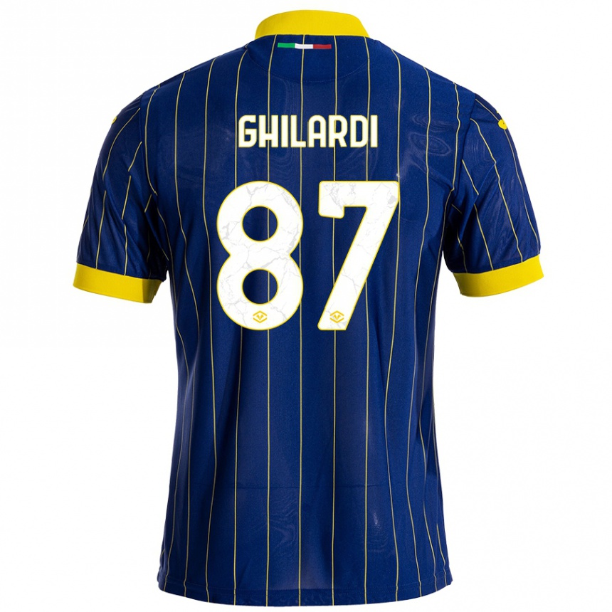 Kids Football Daniele Ghilardi #87 Blue Yellow Home Jersey 2024/25 T-Shirt