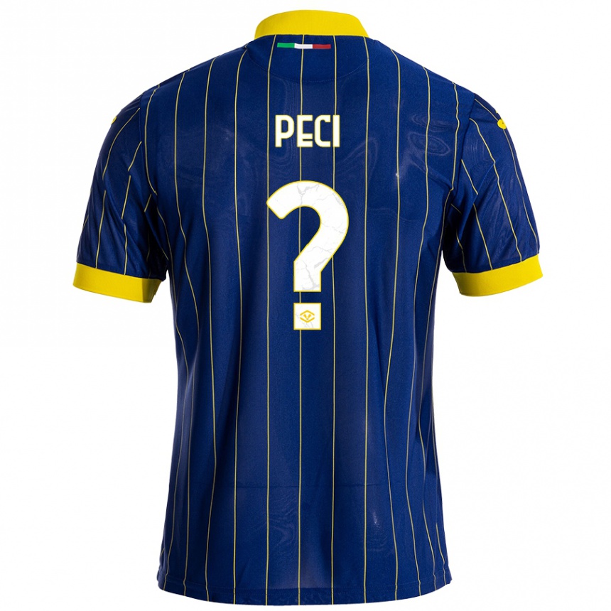 Kids Football Jurgen Peci #0 Blue Yellow Home Jersey 2024/25 T-Shirt