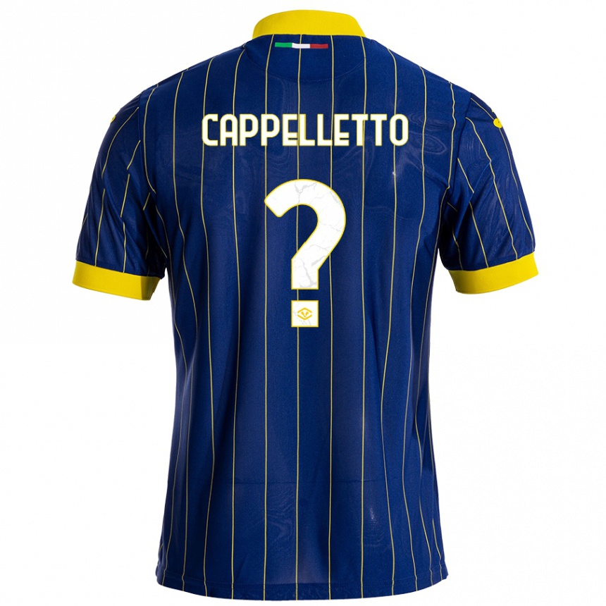 Kids Football Bryan Cappelletto #0 Blue Yellow Home Jersey 2024/25 T-Shirt