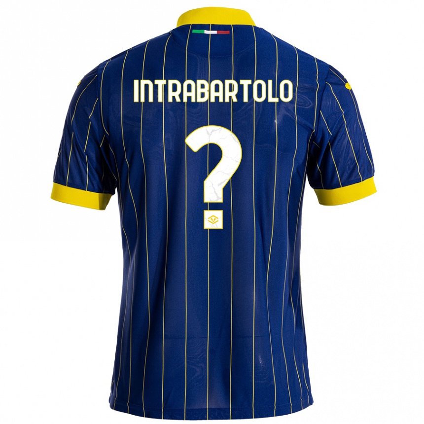 Kids Football Denis Intrabartolo #0 Blue Yellow Home Jersey 2024/25 T-Shirt