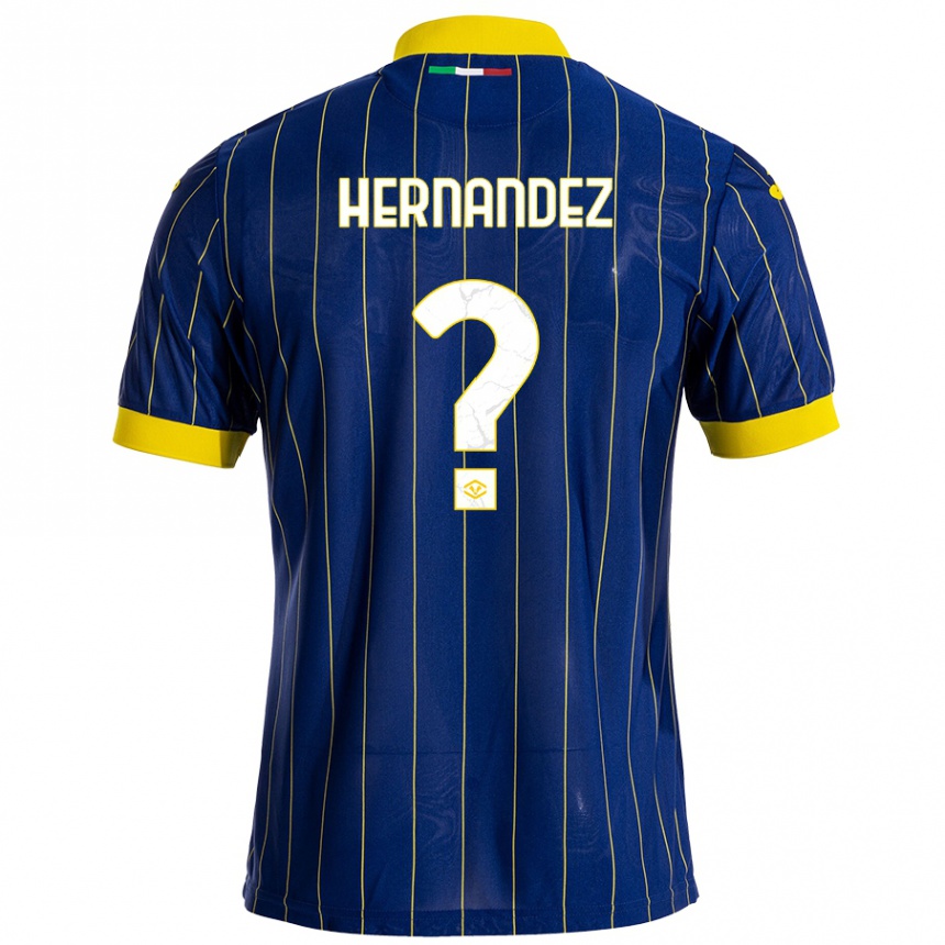 Kids Football Joaquin Hernandez #0 Blue Yellow Home Jersey 2024/25 T-Shirt